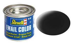 Revell 32108, 08 RAL9011 Black matt (Humbrol 33), 14 ml., enamel paint "Revell Email color" (RAL9011 Чёрный матовый, 14 мл., эмалевая алкидная краска «Ревелл Имэйл колор»)