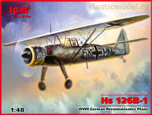 ICM 48212  1:48, Henschel Hs 126B-1 WWII German Reconnaissance Plane (Хеншель Hs 126B-1 немецкий самолёт-разведчик)
