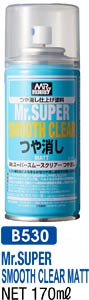 Gunze Sangyo B-530, B-530 Mr. Super Smooth Clear Flat, spray 170 ml (Супер Прозрачное Гладкое Матовое финишное покрытие, краска в аэрозольной упаковке 170 мл)