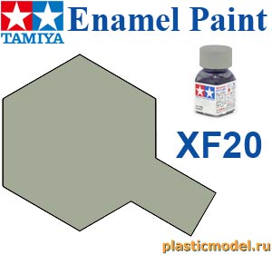 Tamiya 80320, XF-20 Medium Grey flat, enamel paint 10 ml (Средне-Серый матовый, краска эмалевая 10 мл)
