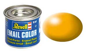 Revell 32310, 310 RAL1028 Yellow Lufthansa silk-matt (Humbrol 197), 14 ml., enamel paint "Revell Email color" (Жёлтый Люфтганза полуматовый, 14 мл., эмалевая алкидная краска «Ревелл Имэйл колор»)