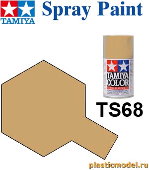Tamiya 85068, TS-68 Wooden Deck Tan flat, 100 ml. spray (Дерево Палубы Желтовато-Коричневое матовый, 100 мл, аэрозоль)