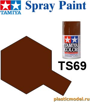 Tamiya 85069, TS-69 Linoleum Deck Brown, 100 ml. spray (Коричневый Линолеум Палубы матовый, 100 мл, аэрозоль)