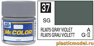 Gunze Sangyo C37, 37 RLM75 Gray Violet semigloss, Mr. Color solvent-based paint 10 ml. (RLM75 Серо-Фиолетовый полуматовый, краска акриловая на растворителе 10 мл.)