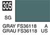 305 Gray FS36118 semigloss, Mr. Color solvent-based paint 10 ml. (FS36118 Серый полуматовый, краска акриловая на растворителе 10 мл.), подробнее...