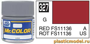 Gunze Sangyo C327, 327 Red FS11136 gloss, Mr. Color solvent-based paint 10 ml. (FS11136 Красный глянцевый, краска акриловая на растворителе 10 мл.)