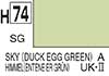 H74 Sky/Duck Egg Green semigloss, aqueous hobby color paint 10 ml. (Небесный/Утиное Яйцо Зелёный полуматовый, краска акриловая водная 10 мл.), подробнее...