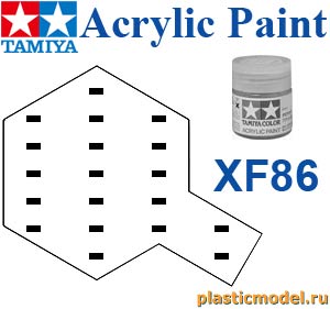 Tamiya 81786, XF-86 Flat Clear, acrylic paint mini 10 ml (Матовый Прозрачный бесцветный / лак, краска акриловая, 10 мл)