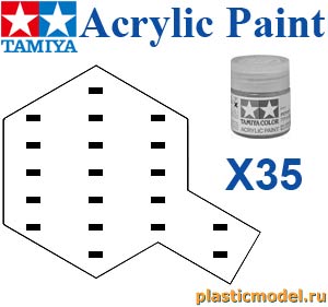 Tamiya 81535, X-35 Semi Gloss Clear, acrylic paint mini 10 ml (Полуматовый Прозрачный бесцветный / лак, краска акриловая, 10 мл)