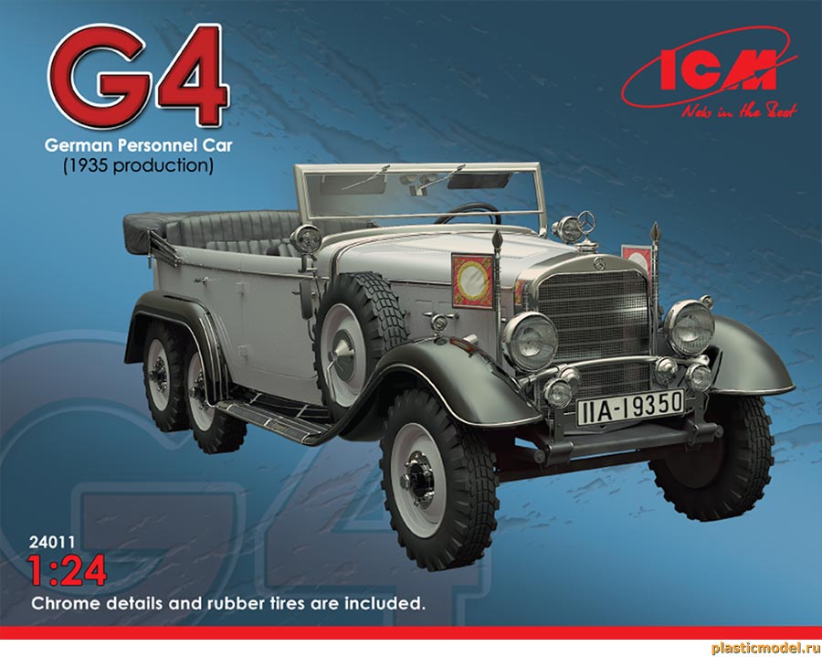 ICM 24011 G4 German Personnel Car 1935 production (Мерседес-Бенц G4 производства 1935 г., с открытым верхом / сложенной крышей, германский легковой автомобиль)