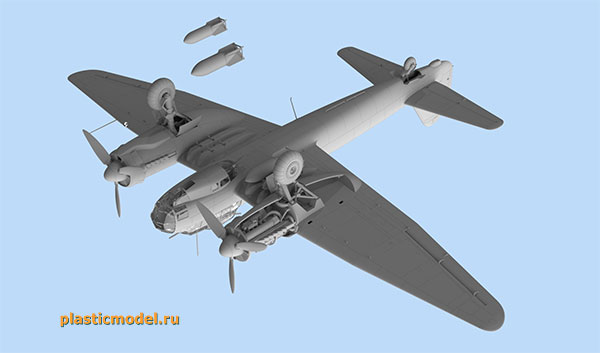 ICM 48235 Ju 88A-11, WWII German Bomber (Юнкерс Ju 88A-11 Германский бомбардировщик 2МВ)