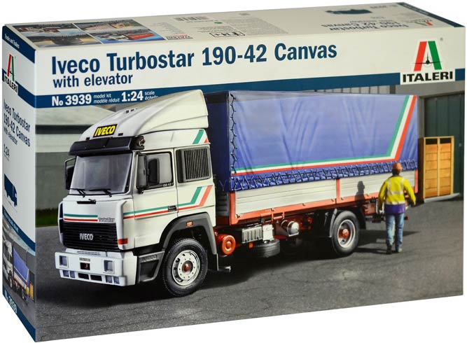 Italeri 3939 Iveco Turbostar 190-42 Canvas with elevator (Ивеко «Турбостар» 190-42 с мягким тентом и подъёмником)