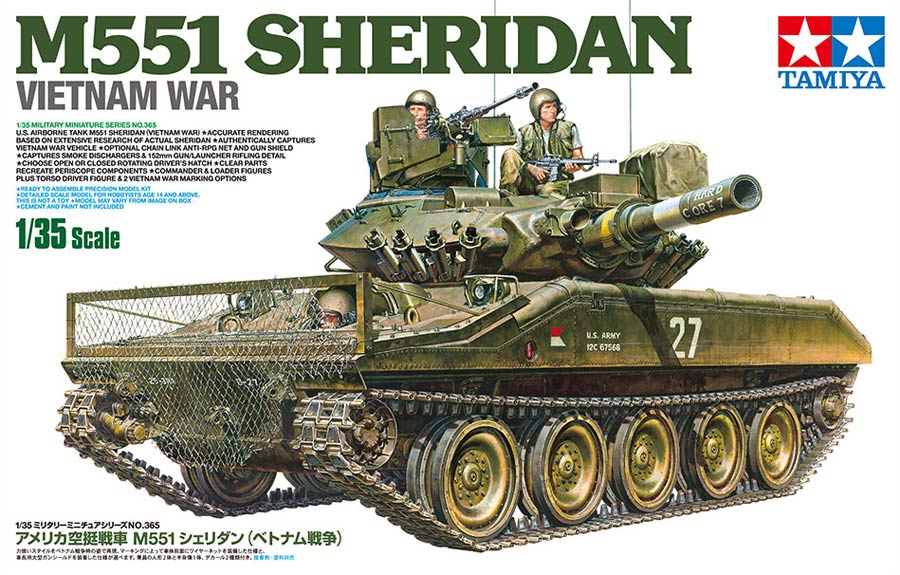 Tamiya 35365 М551 Sheridan U.S. Airborne Tank Vietnam war (М551 «Шеридан» Американский танк «Война во Вьетнаме»)