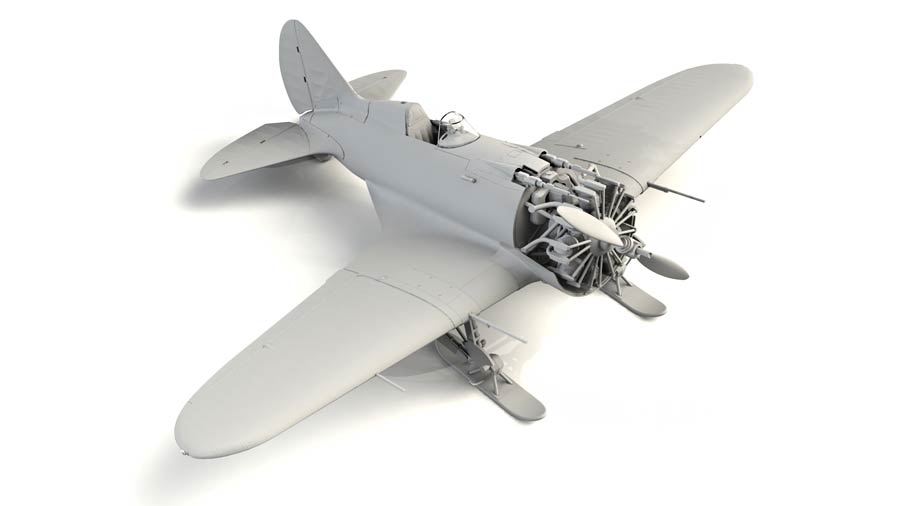 ICM 32005 I-16 type 17, WWII Soviet Fighter (И-16 тип 17, Советский истребитель 2МВ)