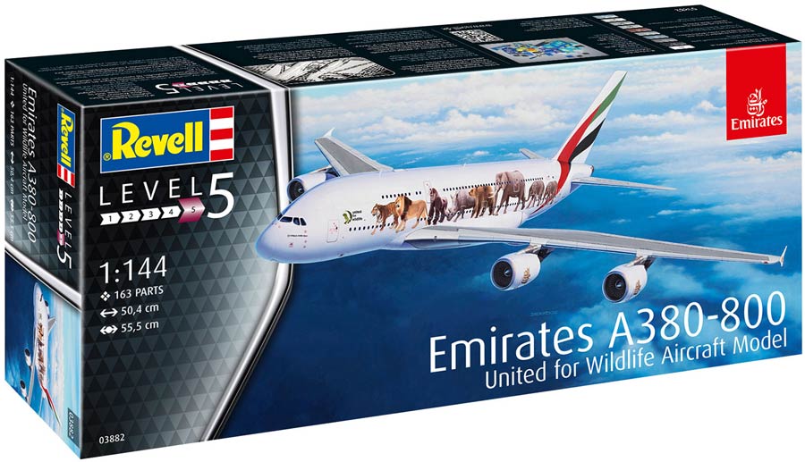 Revell 03882 Airbus A380-800 Emirates  Wild Life (Эирбас A380-800 в ливрее авиакомпании «Эмирейтс» «Дикая природа»)