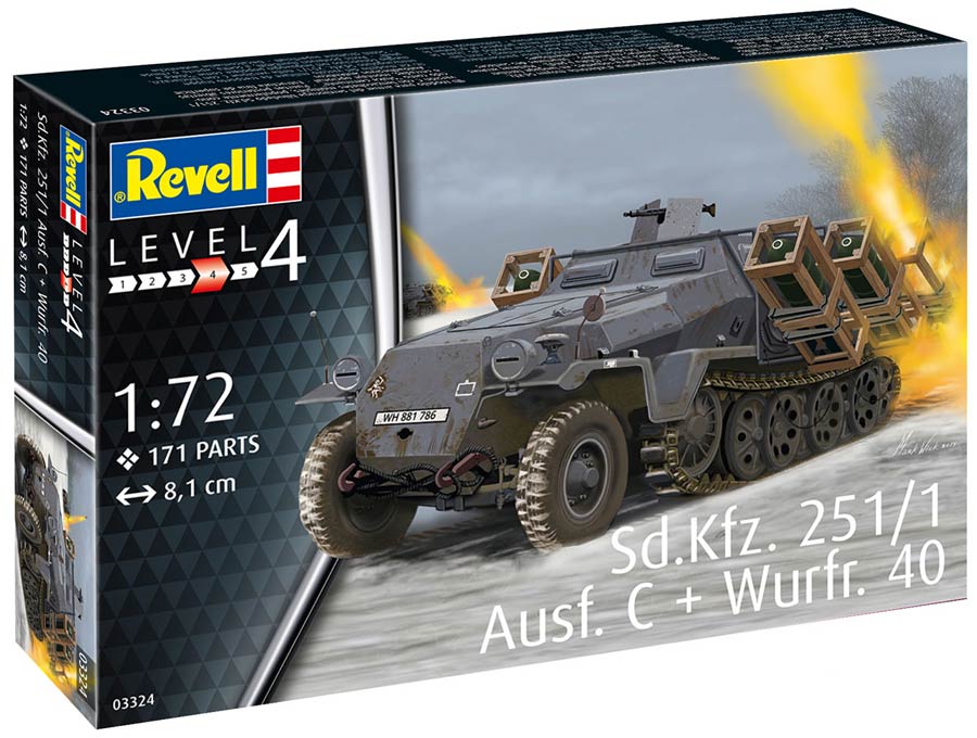 Revell 03324 Sd.Kfz.251/1 Ausf.C + Wurfr.40 (Пусковые установки «Вюрфрамен 40» на Sd Kfz 251 полугусеничном бронетранспортёре)