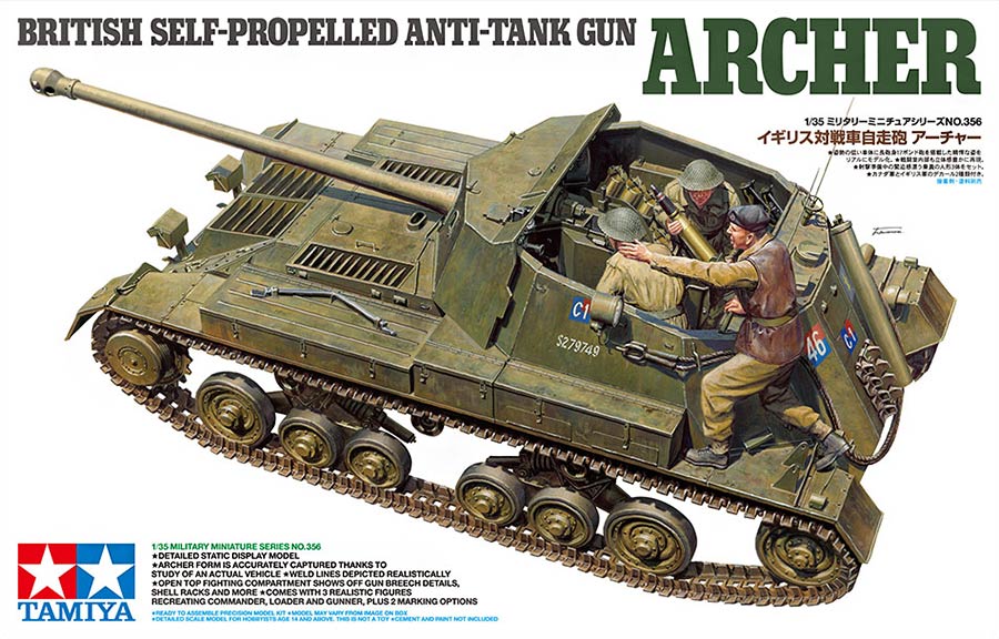 Tamiya 35356 Archer British Self-Propelled Anti-Tank Gun («Арчер» Британская самоходная противотанковая пушка 2МВ)