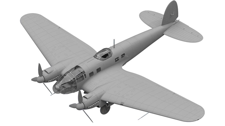 ICM 48262 He 111H-6 WWII German Bomber (Хейнкель He-111H-6, Германский бомбардировщик 2МВ)
