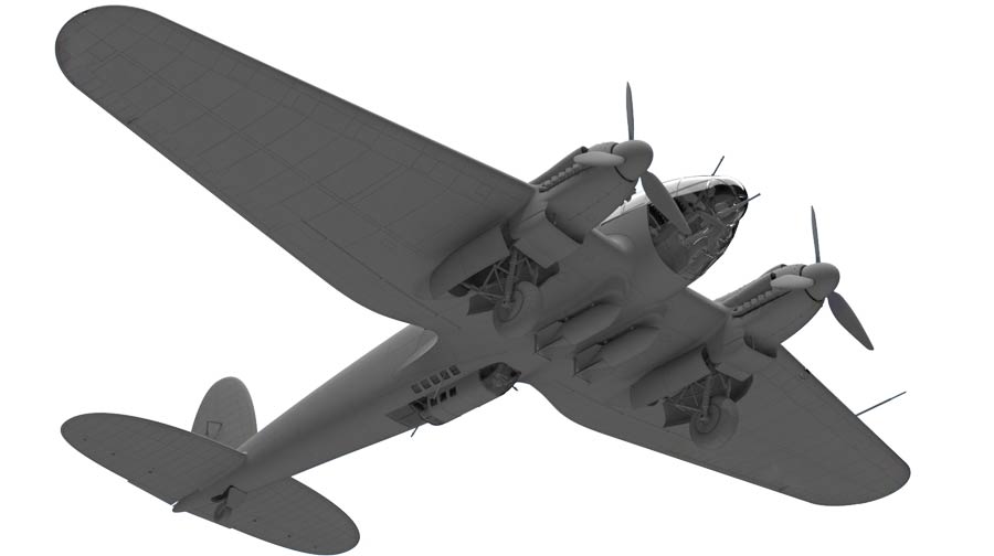 ICM 48262 He 111H-6 WWII German Bomber (Хейнкель He-111H-6, Германский бомбардировщик 2МВ)