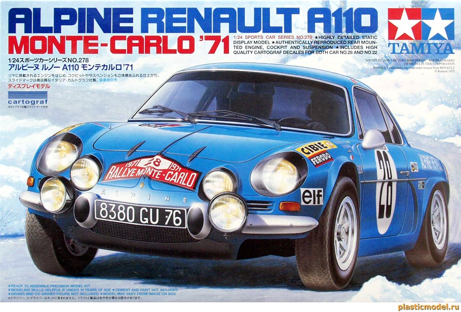 Tamiya 24278 Alpine Renault A110 Monte-Carlo `71 (Рено Альпин А110, Монте-Карло 1971)