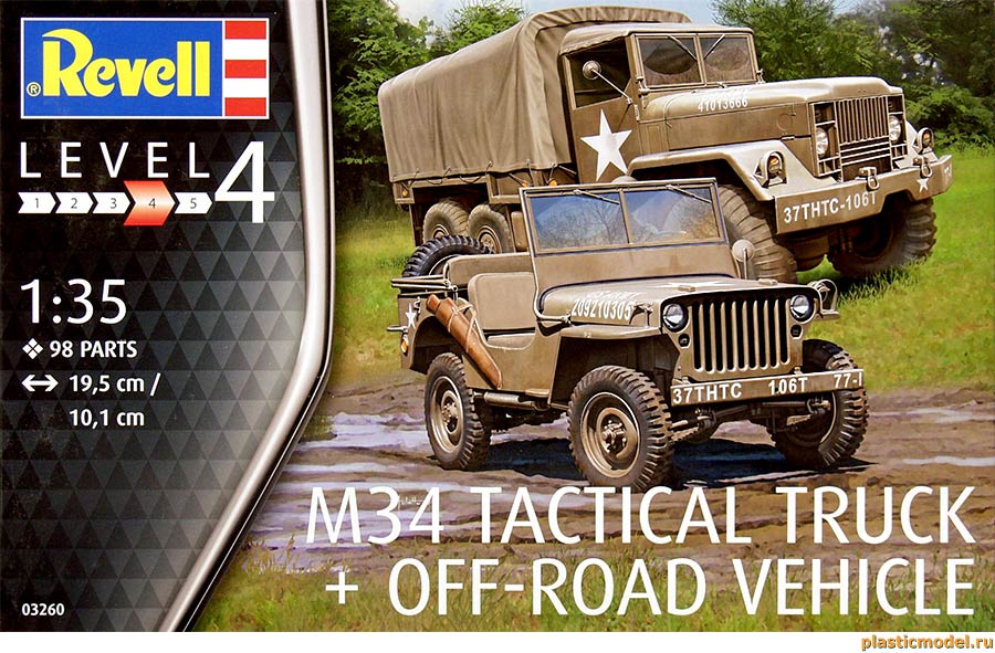 Revell 03260 M34 Tactical Truck + Off-Road Vehicle (Американские M34 грузовик и внедорожник «Виллис»)