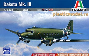 Italeri 1338  1:72, Dakota Mk. III (Дуглас «Дакота» Mk. III американский военно-транспортный самолёт)