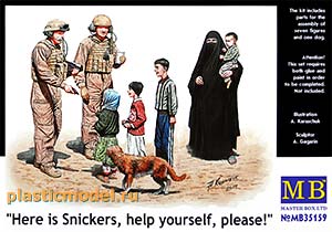 Master Box 35159  1:35, "Here is Snickers, help yourself, please!" («Вот Сникерс, помоги себе!», где-то на Востоке)