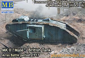 Master Box 72005  1:72, MK II "Male" British tank, Arras battle period, 1917 (Mark II «Самец» британский тяжёлый танк, Битва при Аррасе, 1917 год)