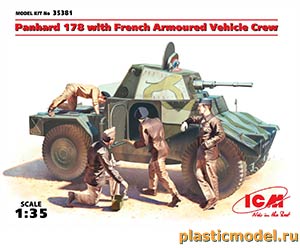 ICM 35381  1:35, Panhard 178 with French Armoured Vehicle Crew (Панар 178 с французским экипажем бронеавтомобиля)