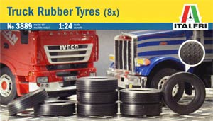 Italeri 3889  1:24, Truck Rubber Tyres ×8 (Резиновые покрышки для грузовиков 8 штук )