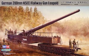 HobbyBoss 82903  1:72, German 280mm K5-E Railway Gun Leopold («Леопольд» немецкое 280-мм супертяжёлое железнодорожное орудие)