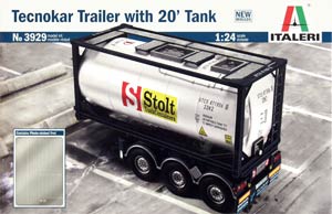 Italeri 3929  1:24, TecnoKar Trailer with 20' Tank (Полуприцеп контейнеровоз производства «Текнокар»  с цистерной стандарта 20-футового контейнера)