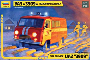 Звезда 43001  1:43, UAZ 3909 Fire Service (УАЗ 3909 «Пожарная служба»)