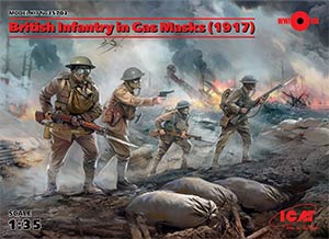 ICM 35703  1:35, British Infantry in Gas Masks, 1917 (Британская пехота в противогазах, 1917 г.)
