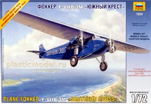 Звезда 7233  1:72, Fokker F-VIIB/3M "Southern Cross" (Фоккер F-VIIB/3M «Южный крест»)