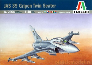 Italeri 2664  1:48, JAS 39 Gripen Twin Seater (Сааб JAS 39 «Грипен» двухместный вариант, шведский многоцелевой истребитель)