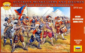 Звезда 8061  1:72, Austrian Musketeers and Pikemen (Австрийские мушкетеры и пикинеры XVII век)