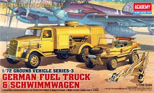 Academy 13401  1:72, German fuel truck and Schwimmwagen (Немецкие топливозаправщик и лёгкая амфибия «Швимваген»)
