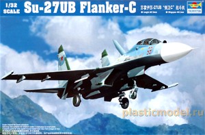 Trumpeter 02270  1:32, Su-27UB Flanker-C (Су-27УБ советский/российский двухместный сверхзвуковой учебно-боевой истребитель)