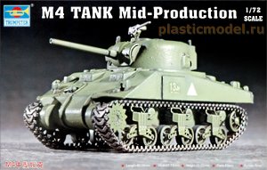 Trumpeter 07223  1:72, M4 tank Mid-Production (M4 «Шерман» Американский танк модификации середины производства)