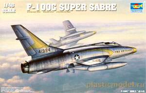 Trumpeter 02838  1:48, F-100C Super Sabre (F-100C «Супер Сейбр» американский сверхзвуковой многоцелевой самолёт)