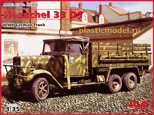 ICM 35466  1:35, Henschel Hs 33 D1 German Truck, WWII  (Хеншель Hs 33 D1 немецкий грузовой автомобиль, 2МВ)