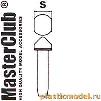 MasterClub MC435240  1:35, Bullet-proof bolt "Polish" cone-head (Болт конусный, «Польский», пулестойкий, ключ 0,4 мм., установочное отверстие 0,3 мм)